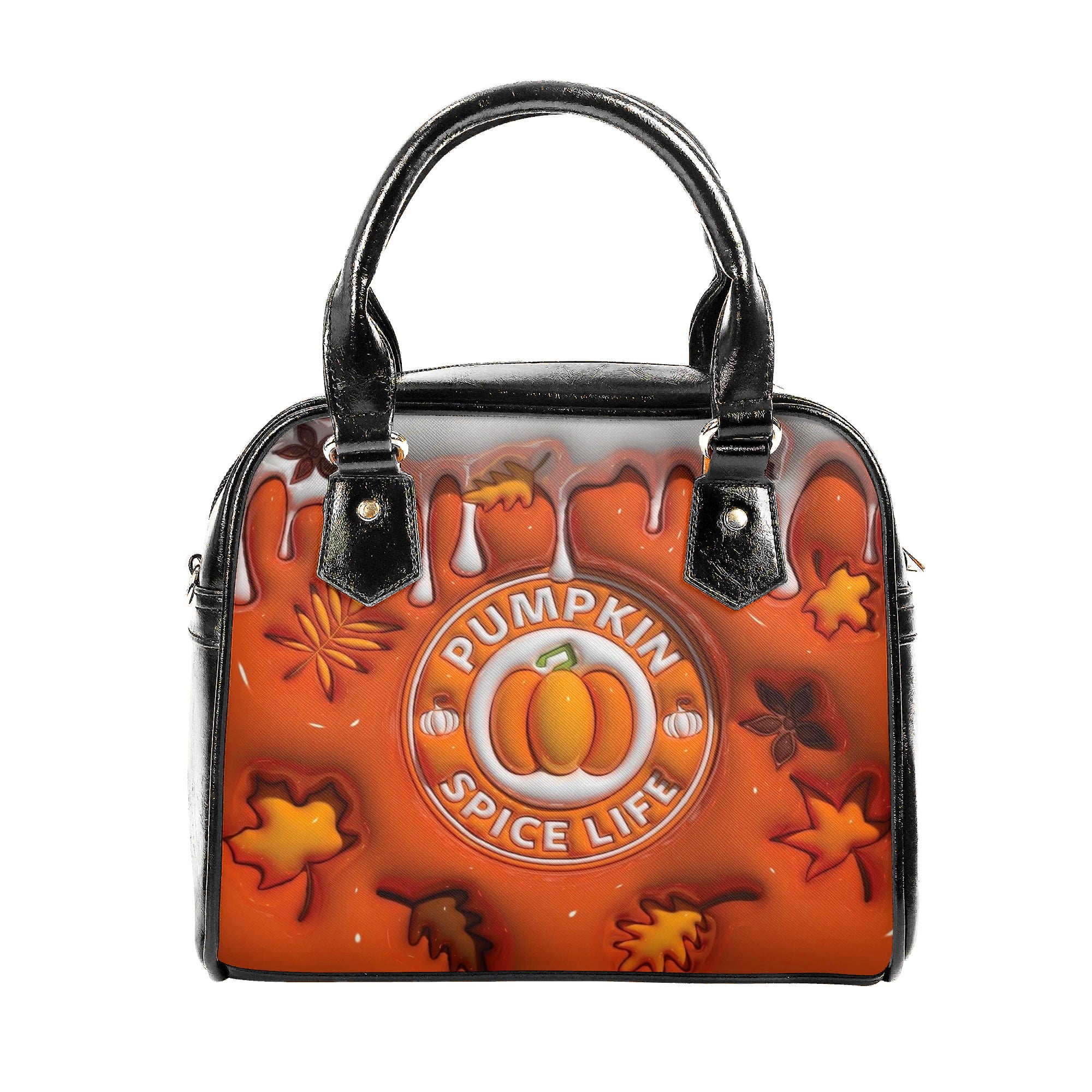 Personalized Pumpkin Spice Handbag With Handle, Cute Fall Purse, Autumn Leaf Bag, Pumpkin Spice Life Tote, Custom Gifts Halloween