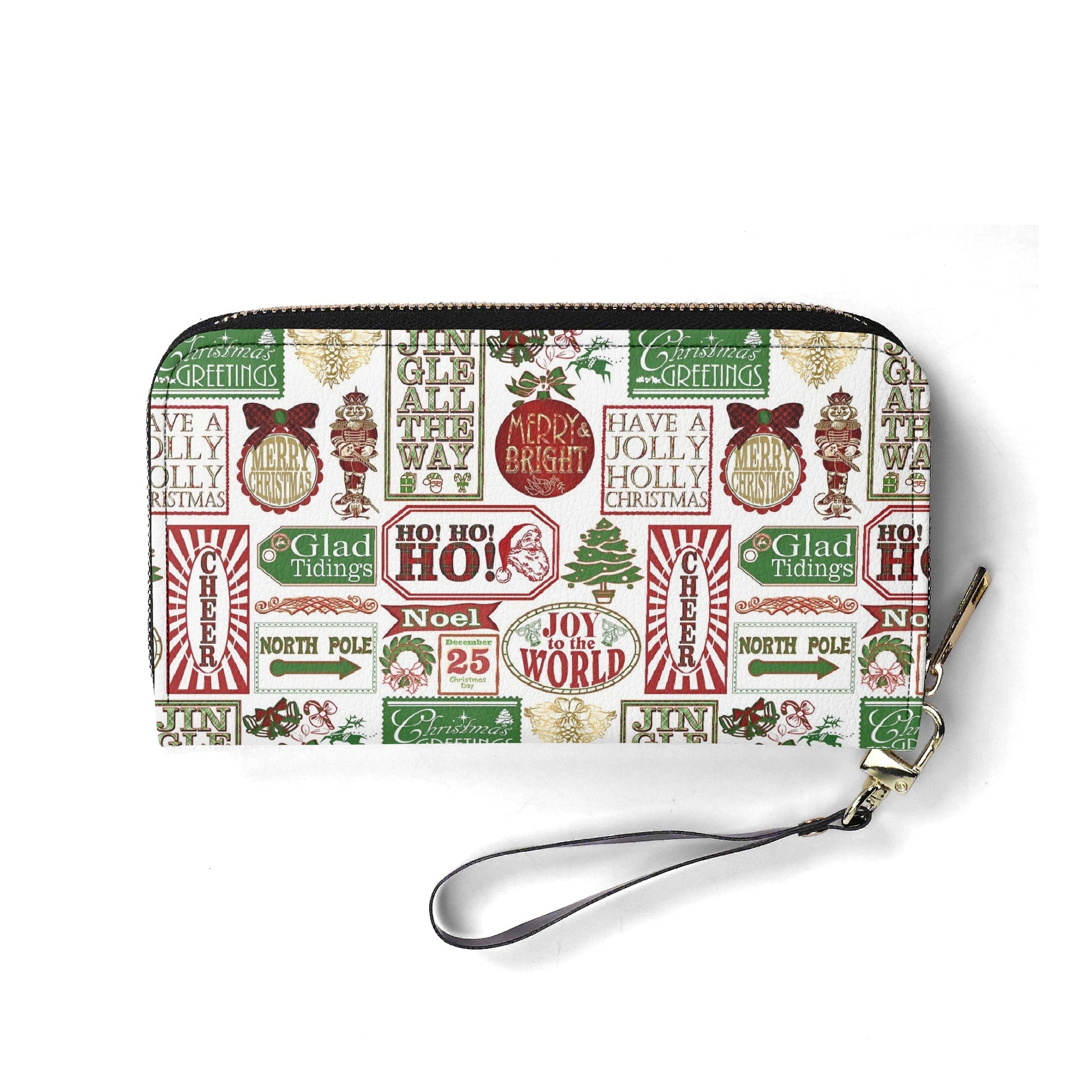 Vintage Christmas Handbag, Holiday Tote Bag with Festive Text Print, Christmas Cheer Purse, Merry Bright Accessory Gift