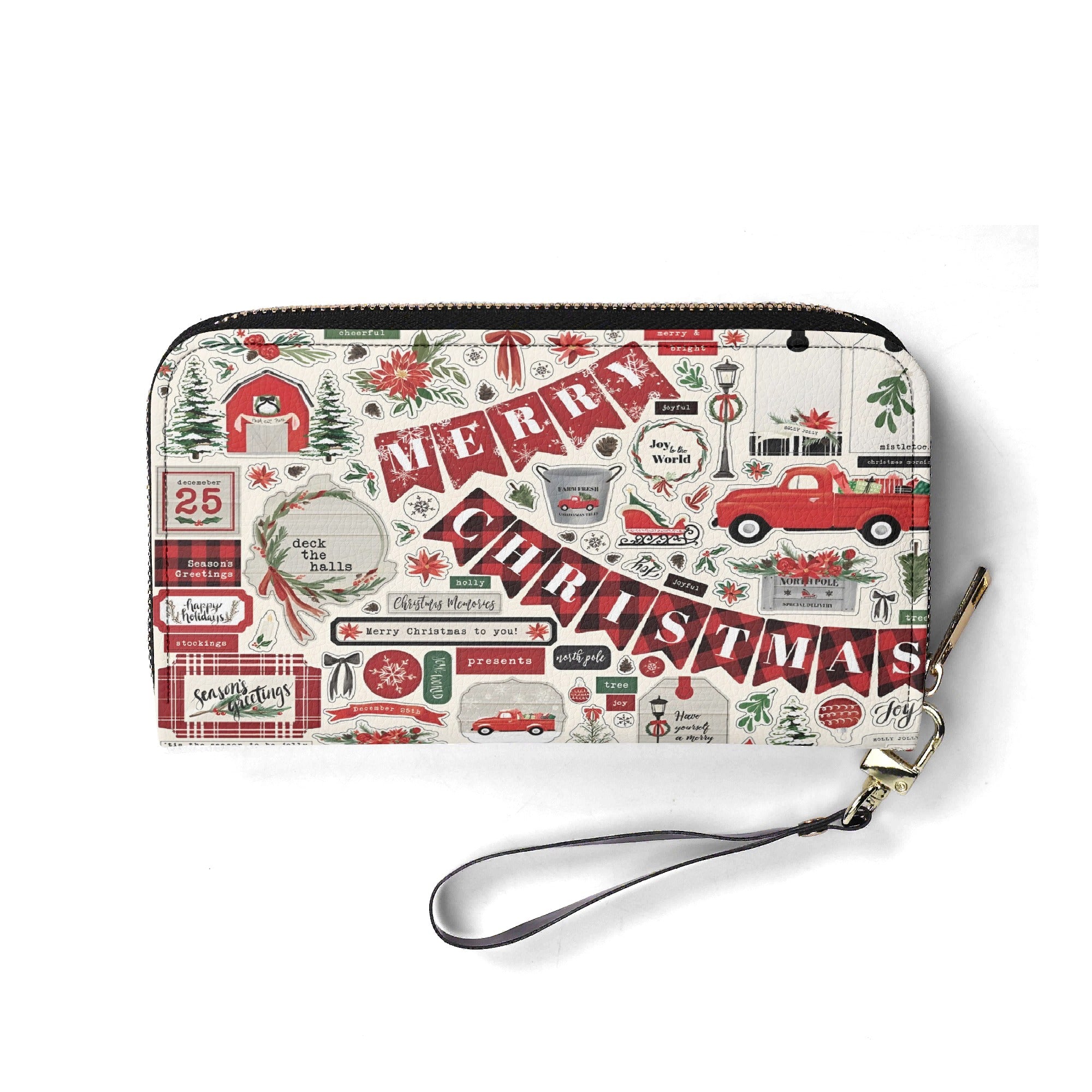 Merry Christmas Handbag, Red Truck Holiday Tote Bag, Festive Winter Purse, Christmas Tree Bag, Holiday Outfit Accessory