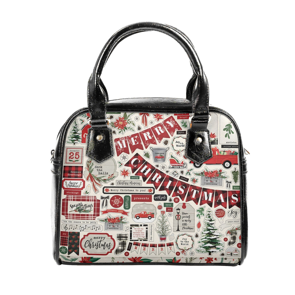 Merry Christmas Handbag, Red Truck Holiday Tote Bag, Festive Winter Purse, Christmas Tree Bag, Holiday Outfit Accessory