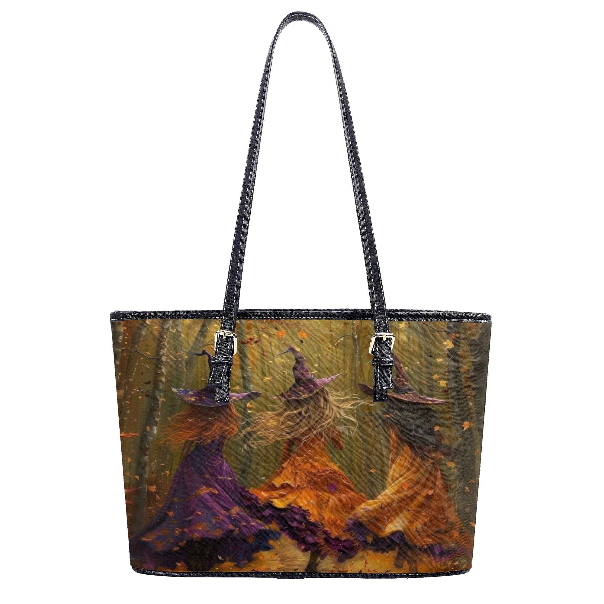 Personalized Witch Handbag, Custom Autumn Dance Tote, Halloween Witch Purse, Spooky Forest Fall Bag for Her, Custom Gifts for Halloween