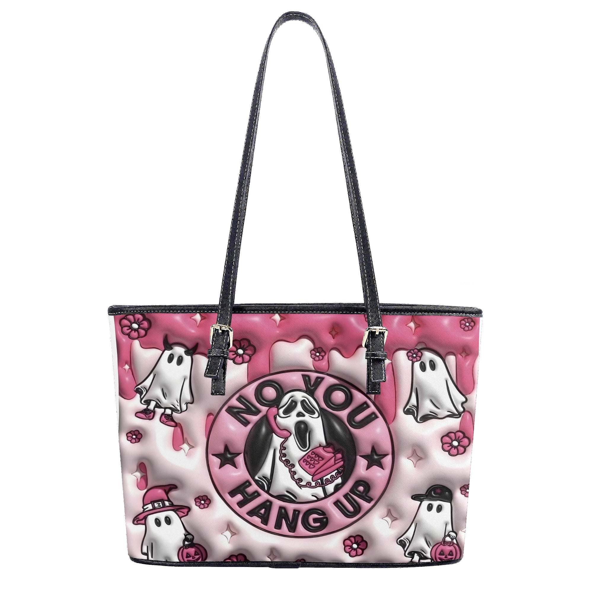 Personalized Cute Pink Ghost Halloween Handbag, "No You Hang Up" Purse, Spooky Cute Trick or Treat Bag, Custom Gifts for Halloween