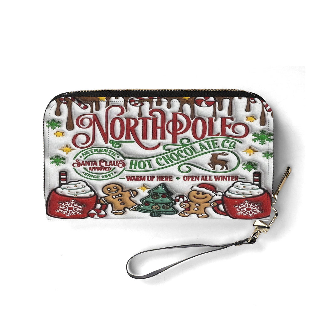 North Pole Hot Chocolate Handbag, Christmas Themed Purse, Festive Holiday Tote Bag, Gingerbread & Cocoa Design, Winter Gift Bag