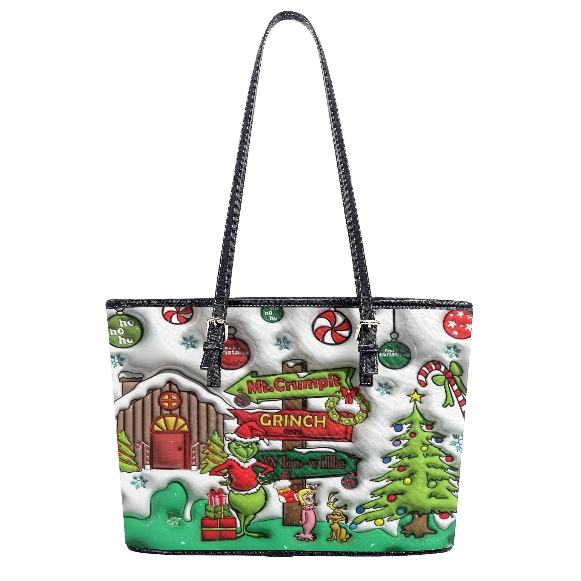 Christmas Village Handbag, Festive Holiday Tote, Cozy Winter Purse, Christmas Party Shoulder Bag Gift