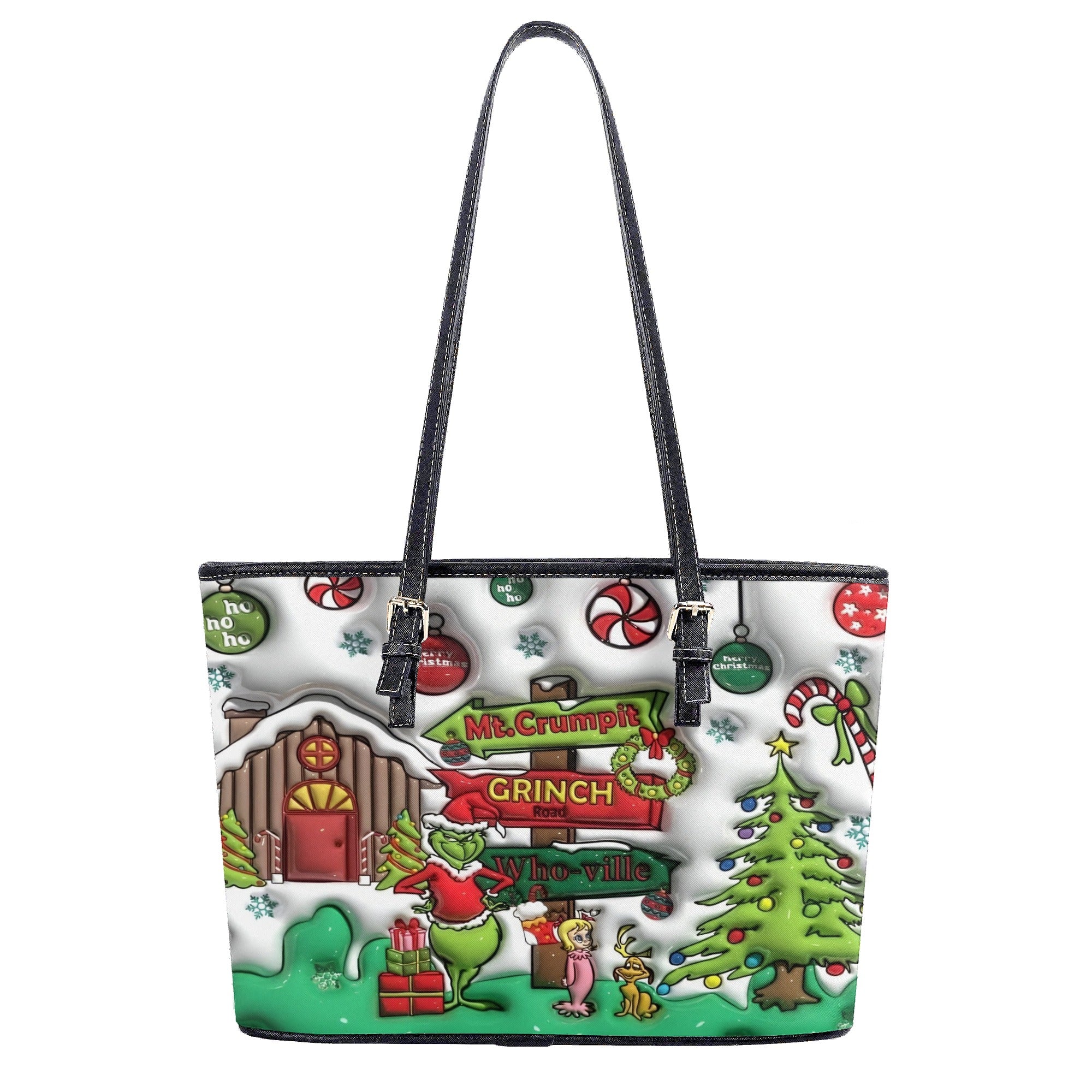 Christmas Village Handbag, Festive Holiday Tote, Cozy Winter Purse, Christmas Party Shoulder Bag Gift