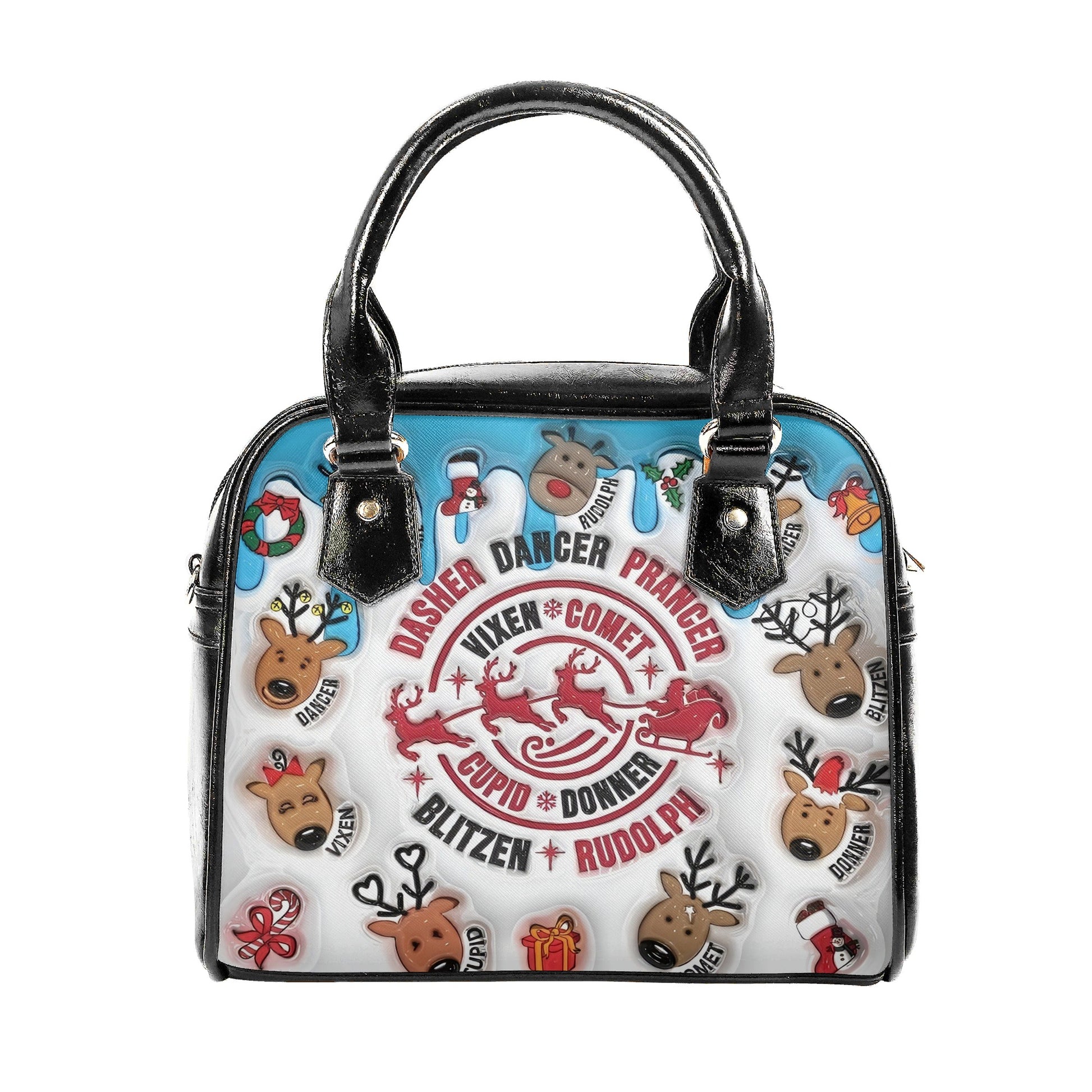 Christmas Reindeer Handbag, Cute Holiday Shoulder Bag, Santa Reindeer Purse, Festive Winter Tote, Christmas Outfit Accessory Gift