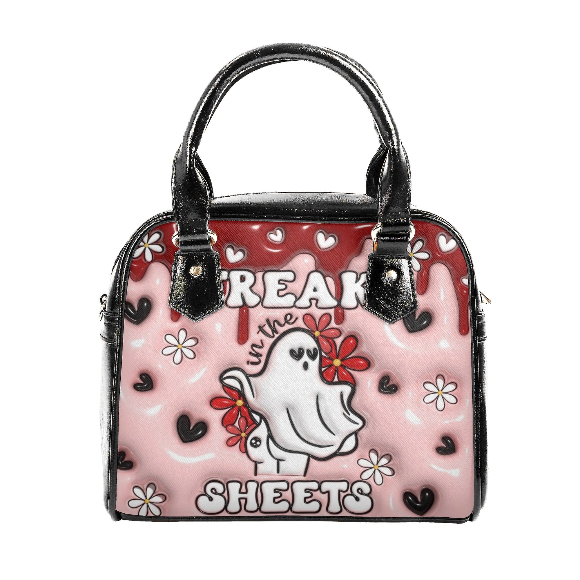 Personalized Funny Ghost Handbag, “Freak in the Sheets” Halloween Purse, Cute Pink Spooky Tote, Custom Name Trick or Treat Bag, Custom Gifts for Halloween