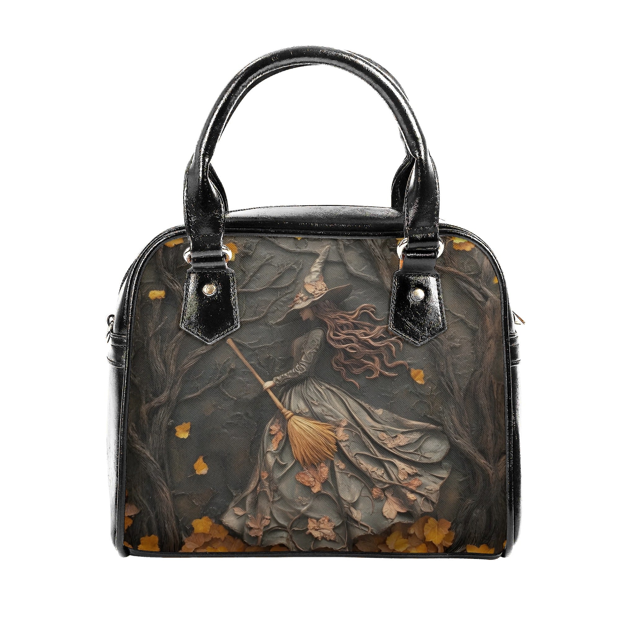 Personalized Witch Art Print Handbag With Handle, Spooky Halloween Bags, Trick Or Treat Halloween Bags, Custom Gifts