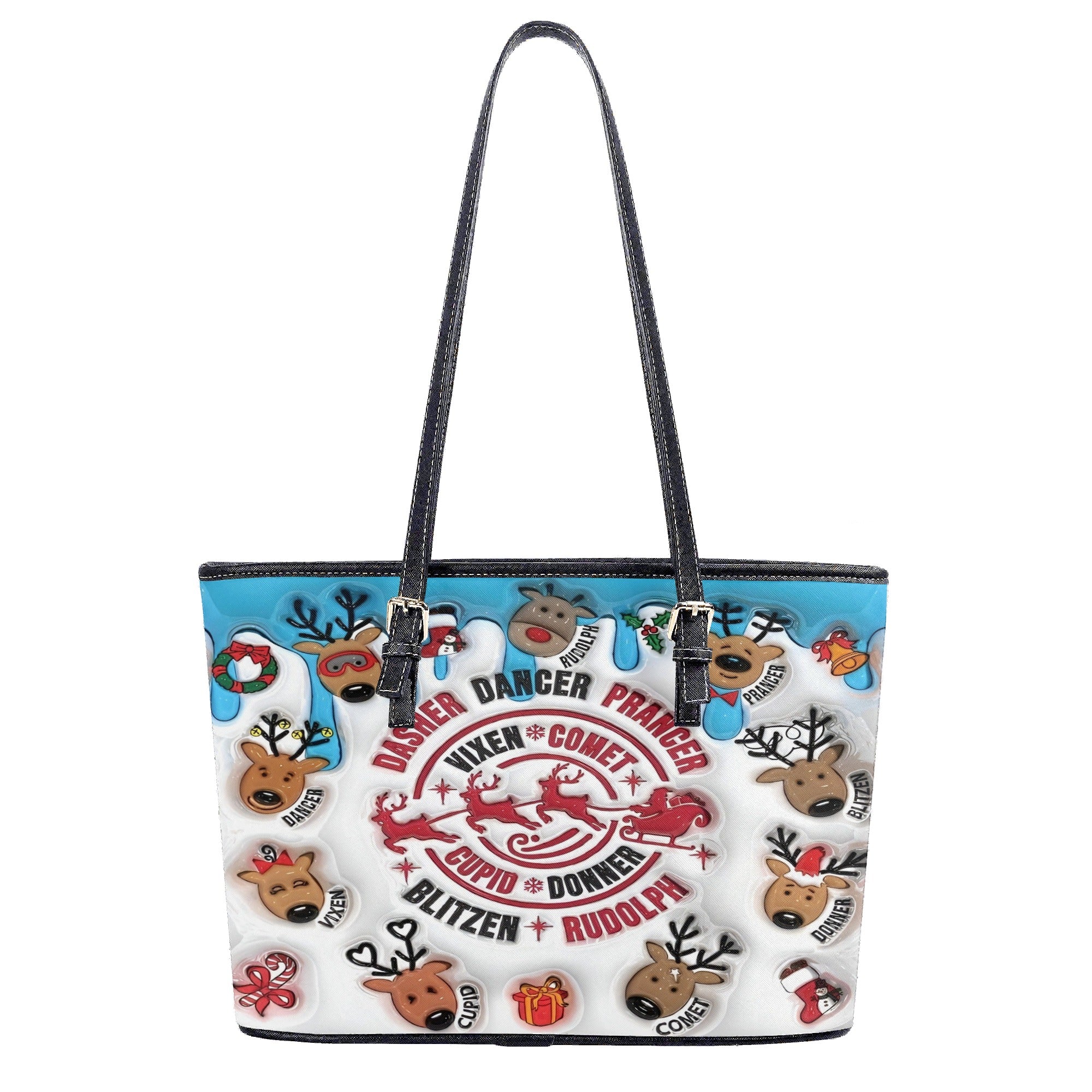 Christmas Reindeer Handbag, Cute Holiday Shoulder Bag, Santa Reindeer Purse, Festive Winter Tote, Christmas Outfit Accessory Gift