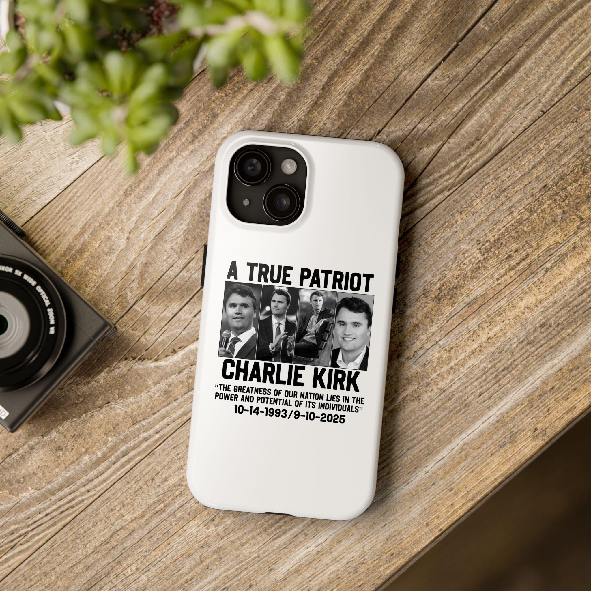 Charlie Kirk Tribute Phone Case, American Patriot Case, Patriotic Memorial, Charlie Kirk Freedom, Justice For Charlie Kirk Quote
