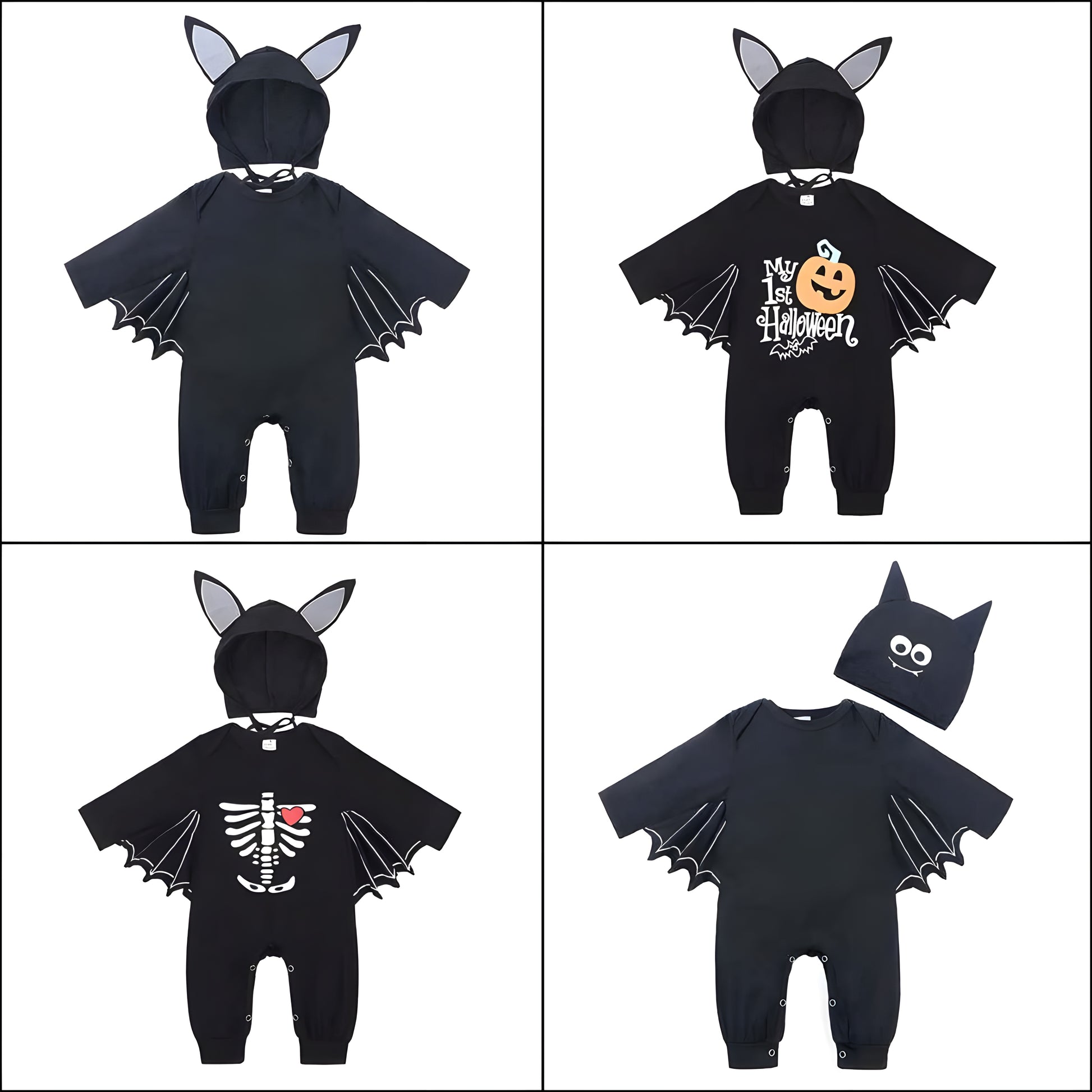Kids Halloween Costumes, Halloween Baby Black Bat Costume, Jumpsuit Cosplay Romper, Infant Boys Girls Purim Party