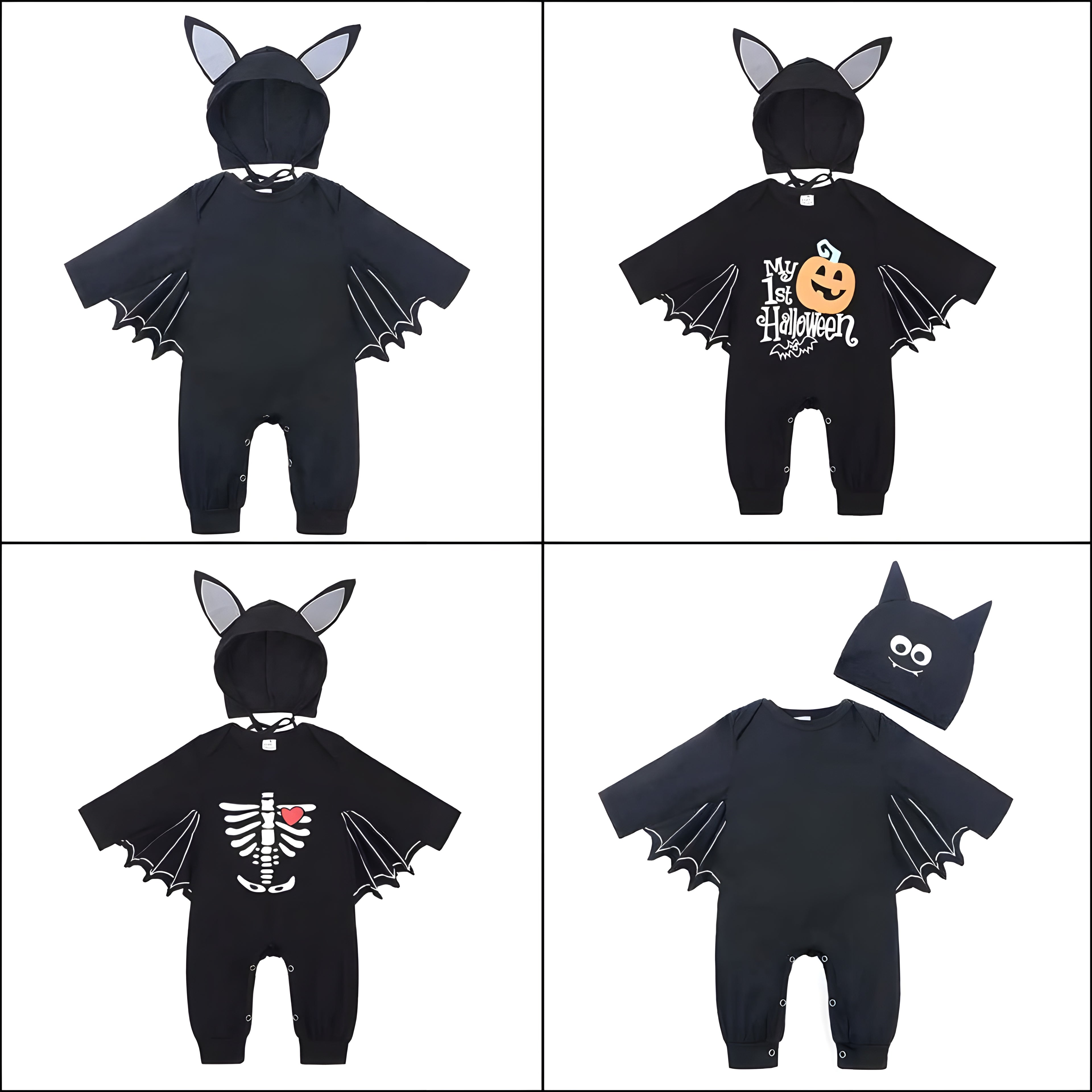 Kids Halloween Costumes, Halloween Baby Black Bat Costume, Jumpsuit Cosplay Romper, Infant Boys Girls Purim Party