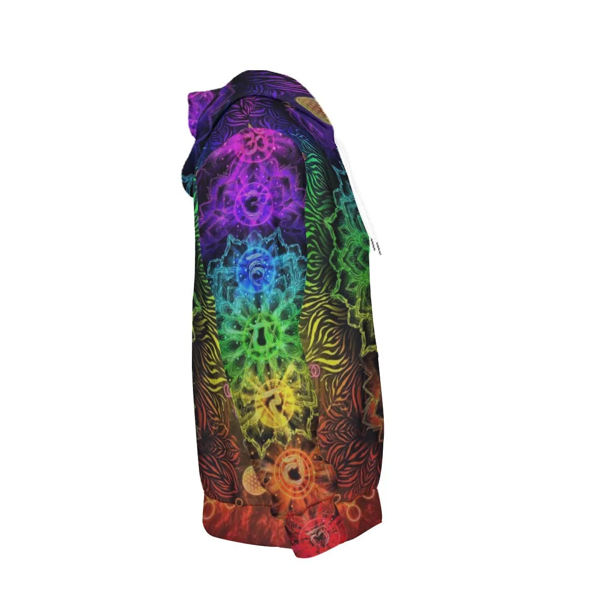 Sacred Chakra Mandala Hoodie, Vibrant Rainbow Energy Healing Hoodie, Spiritual Energy Symbol, Colorful Sacred Geometry Hoodie, Mandala Hoodie