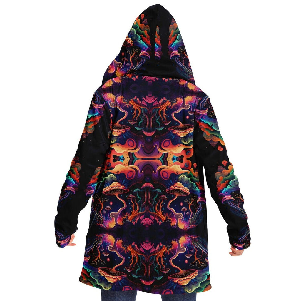 Psychedelic Magic Mushrooms Trippy Printed Microfleece Jacket, Printed Hoodie,Trippy Cloak, Gift for Him, Unique Christmas Birthday Gifts