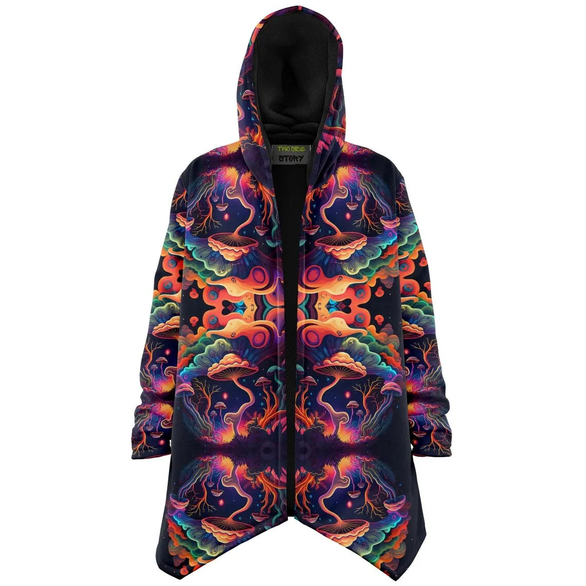 Psychedelic Magic Mushrooms Trippy Printed Microfleece Jacket, Printed Hoodie,Trippy Cloak, Gift for Him, Unique Christmas Birthday Gifts