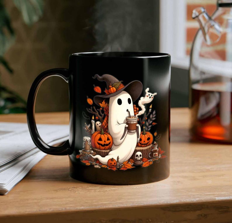 Halloween Mug Personalized Gift, Custom Mug Birthday Gift, Ghost Mug, Spooky Mug, Fall Coffee Mug, Pumpkin Mug Gift, Coffee Tea Lovers Gift