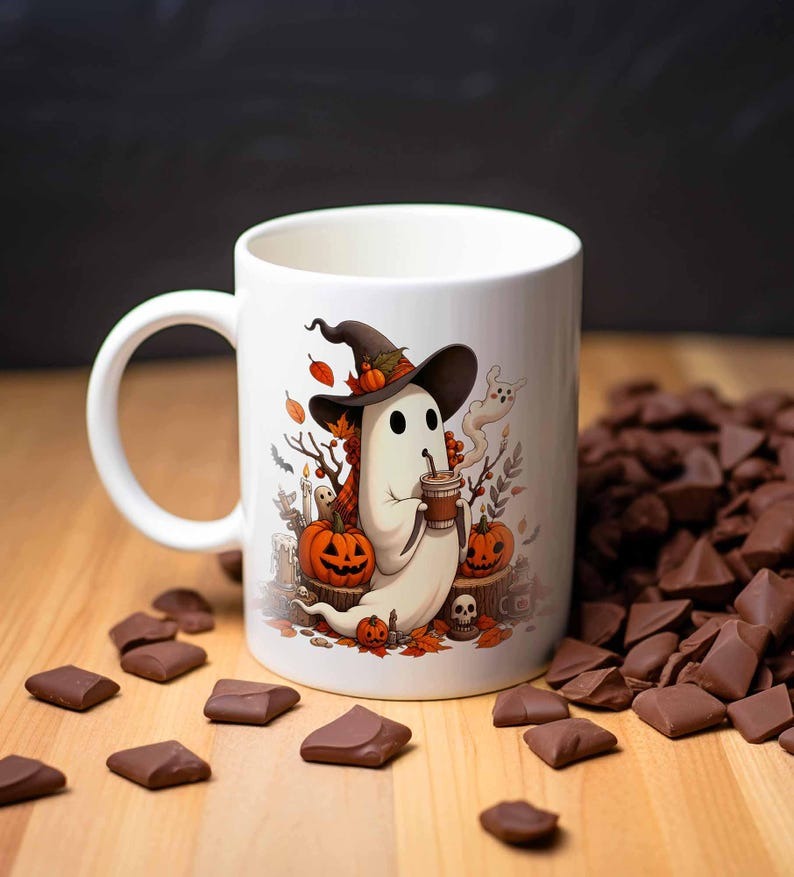 Halloween Mug Personalized Gift, Custom Mug Birthday Gift, Ghost Mug, Spooky Mug, Fall Coffee Mug, Pumpkin Mug Gift, Coffee Tea Lovers Gift