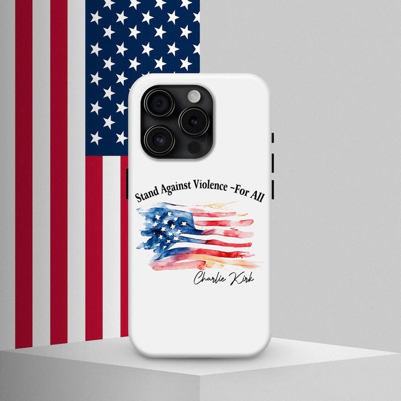 Charlie Kirk US Flag Iphone Hard Case, Patriotic Charlie Kirk Rememberance Phone Accessories, Minimalist Freedom Decor, Freedom Keepsake