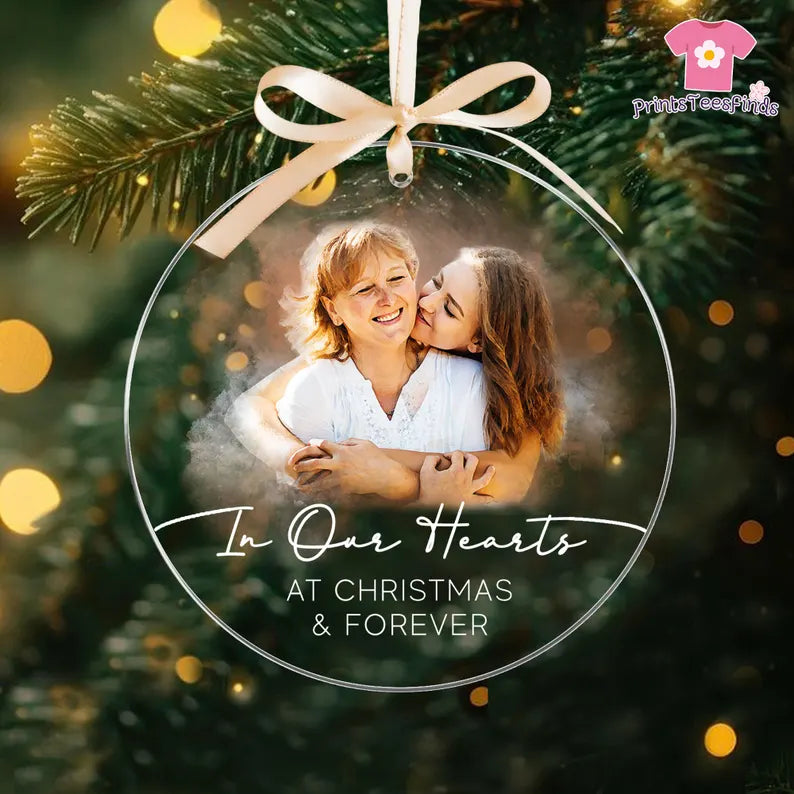 Custom Photo Ornament Memorial , Dad Mom Memorial Christmas Ornament, In Loving Memory Ornament, Loss Of Loved One Ornament, Sympathy Gifts