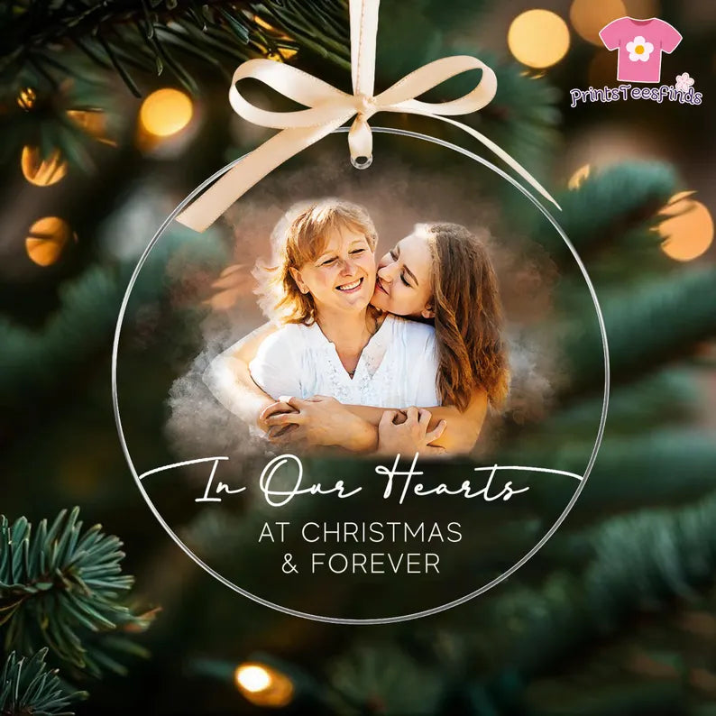 Custom Photo Ornament Memorial , Dad Mom Memorial Christmas Ornament, In Loving Memory Ornament, Loss Of Loved One Ornament, Sympathy Gifts