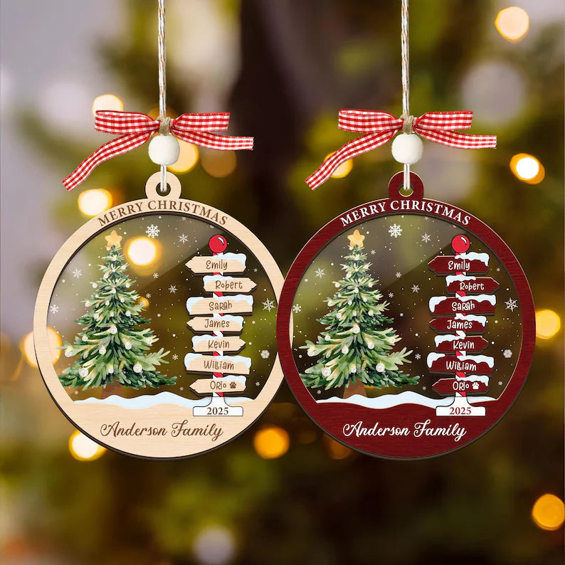Family Name Christmas Tree Ornaments, Personalized Family Name Ornament, Christmas Tree Ornament Family Names 2025, Holiday Keepsake