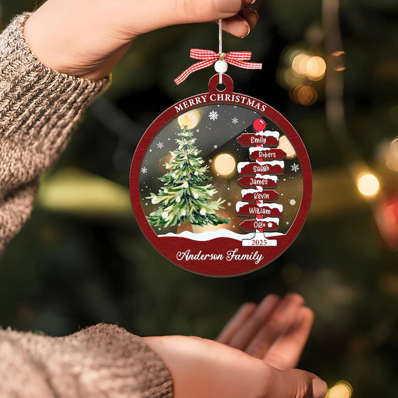 Family Name Christmas Tree Ornaments, Personalized Family Name Ornament, Christmas Tree Ornament Family Names 2025, Holiday Keepsake