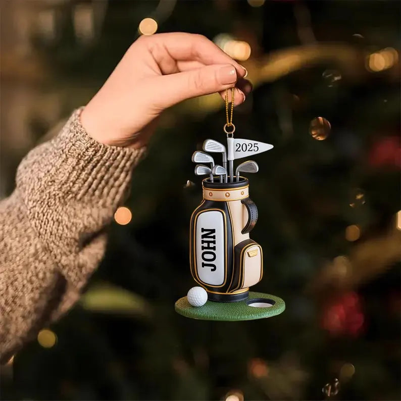 Personalized Ornament Golf Bag , Custom Name Golf Lover Christmas Ornament 2025, Gift for Golf Dad, Gift For Pro Golfer, Golf Club Gift 2025