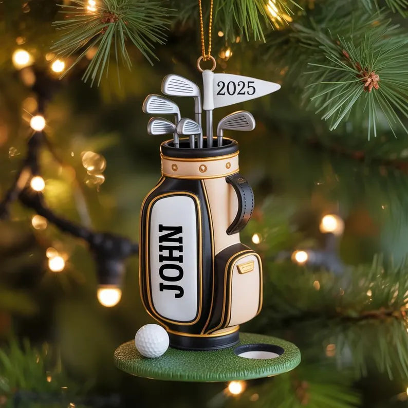 Personalized Ornament Golf Bag , Custom Name Golf Lover Christmas Ornament 2025, Gift for Golf Dad, Gift For Pro Golfer, Golf Club Gift 2025