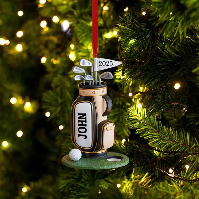 Personalized Ornament Golf Bag , Custom Name Golf Lover Christmas Ornament 2025, Gift for Golf Dad, Gift For Pro Golfer, Golf Club Gift 2025