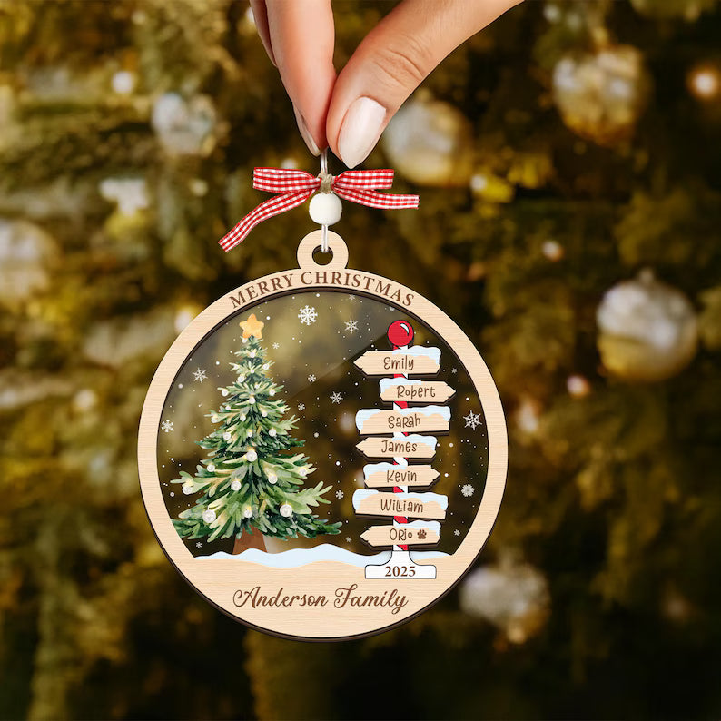 Family Name Christmas Tree Ornaments, Personalized Family Name Ornament, Christmas Tree Ornament Family Names 2025, Holiday Keepsake