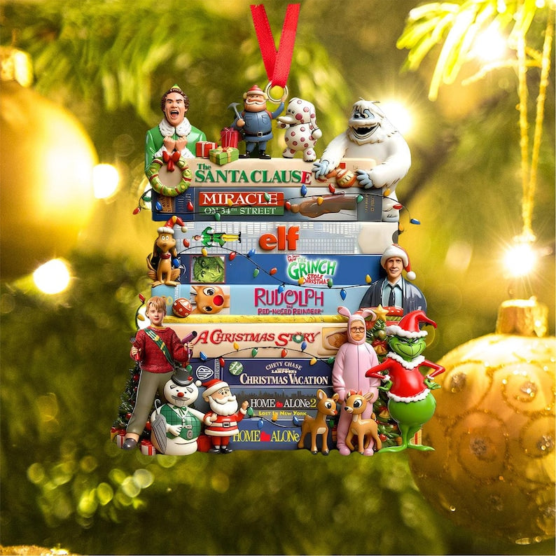 90s Movie Ornament Christmas , Retro Acrylic Xmas Decoration, Classic Film Fan Gift, Vintage Holiday Ornament, Vintage Xmas Ornament