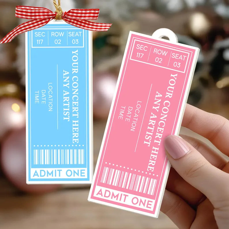 Personalized Favorite Ornament Concert Ticket Acrylic : Music Lovers Gift