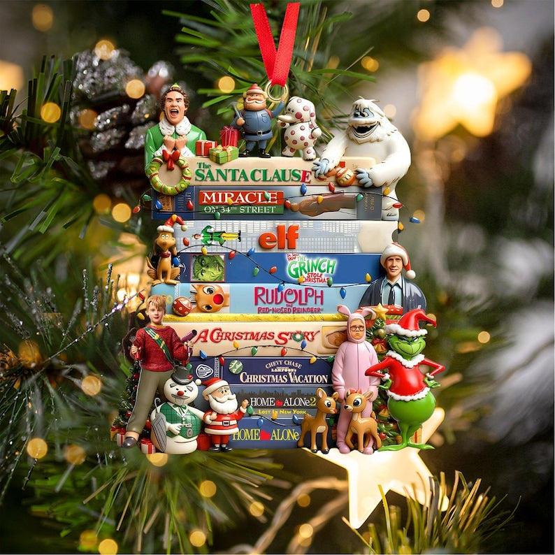 90s Movie Ornament Christmas , Retro Acrylic Xmas Decoration, Classic Film Fan Gift, Vintage Holiday Ornament, Vintage Xmas Ornament