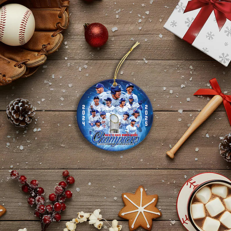 Los Angeles Dodgers World Series Champions Ornaments  2025 Baseball for Christmas Tree MLB Back to Back