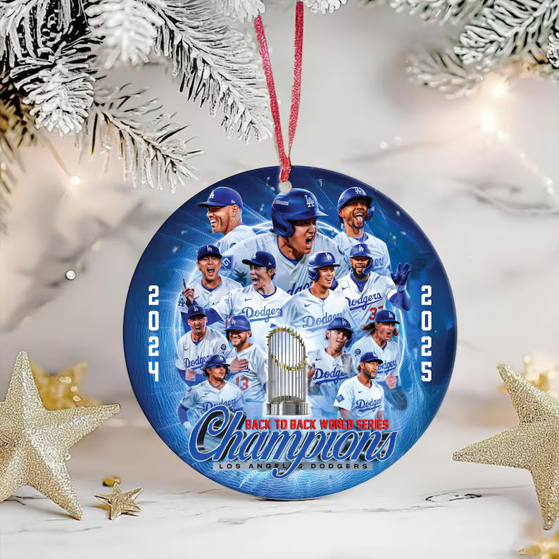Los Angeles Dodgers World Series Champions Ornaments  2025 Baseball for Christmas Tree MLB Back to Back