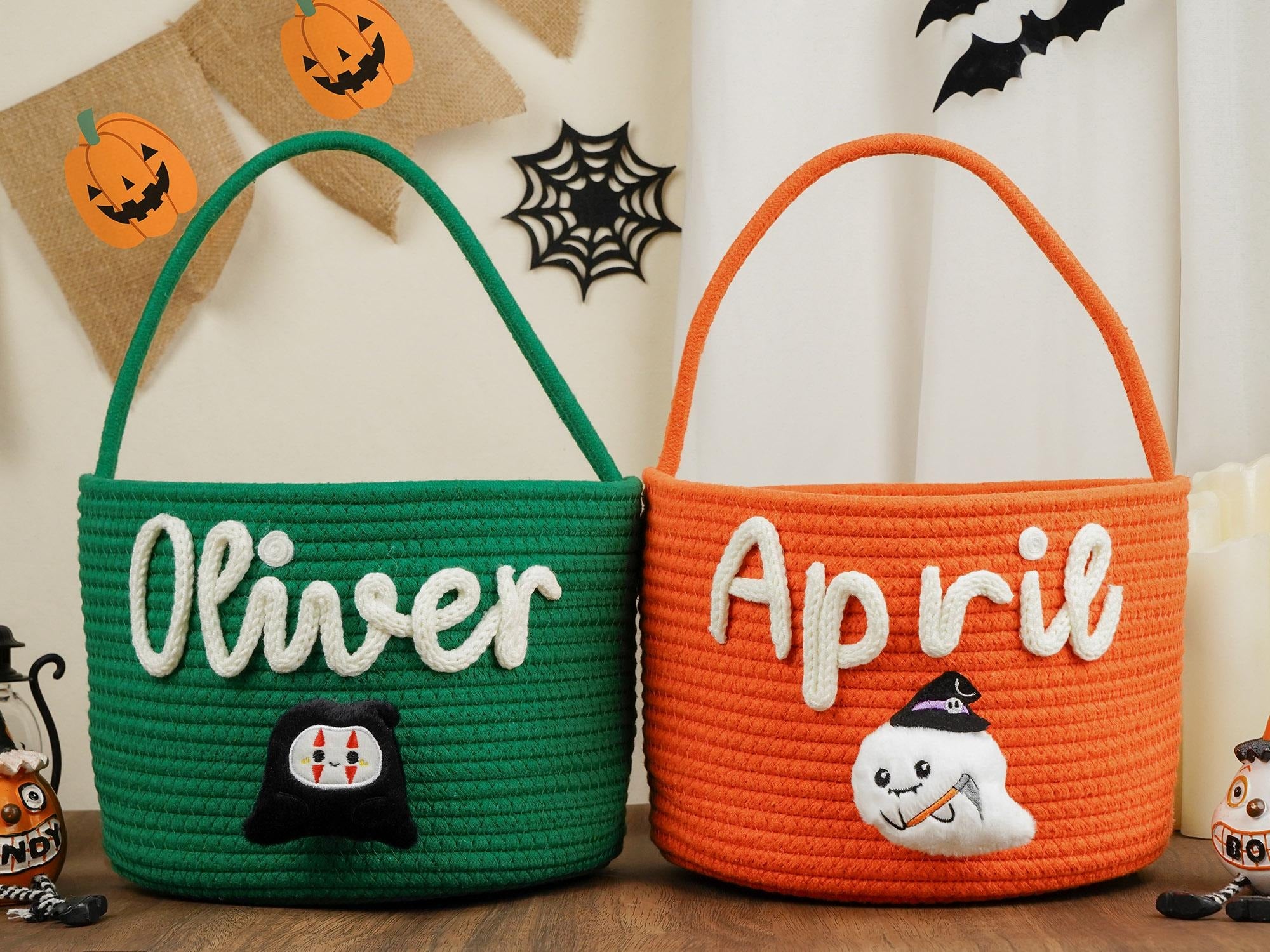 Trick or Treat Bag, Halloween Trick or Treat Basket, Trick or Treat Bucket, Halloween Candy Basket, Halloween Candy Bag, Halloween Tote