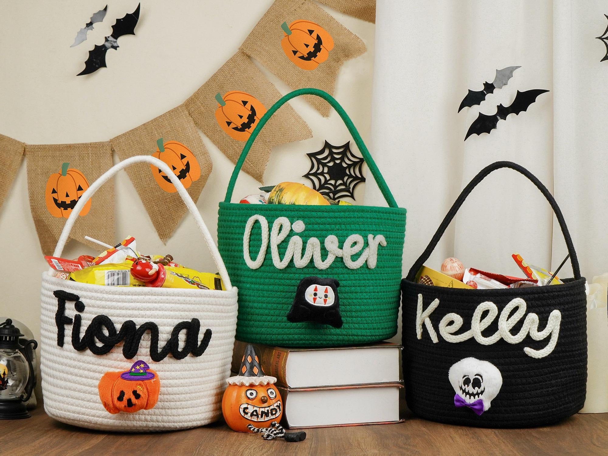 Trick or Treat Bag, Halloween Trick or Treat Basket, Trick or Treat Bucket, Halloween Candy Basket, Halloween Candy Bag, Halloween Tote