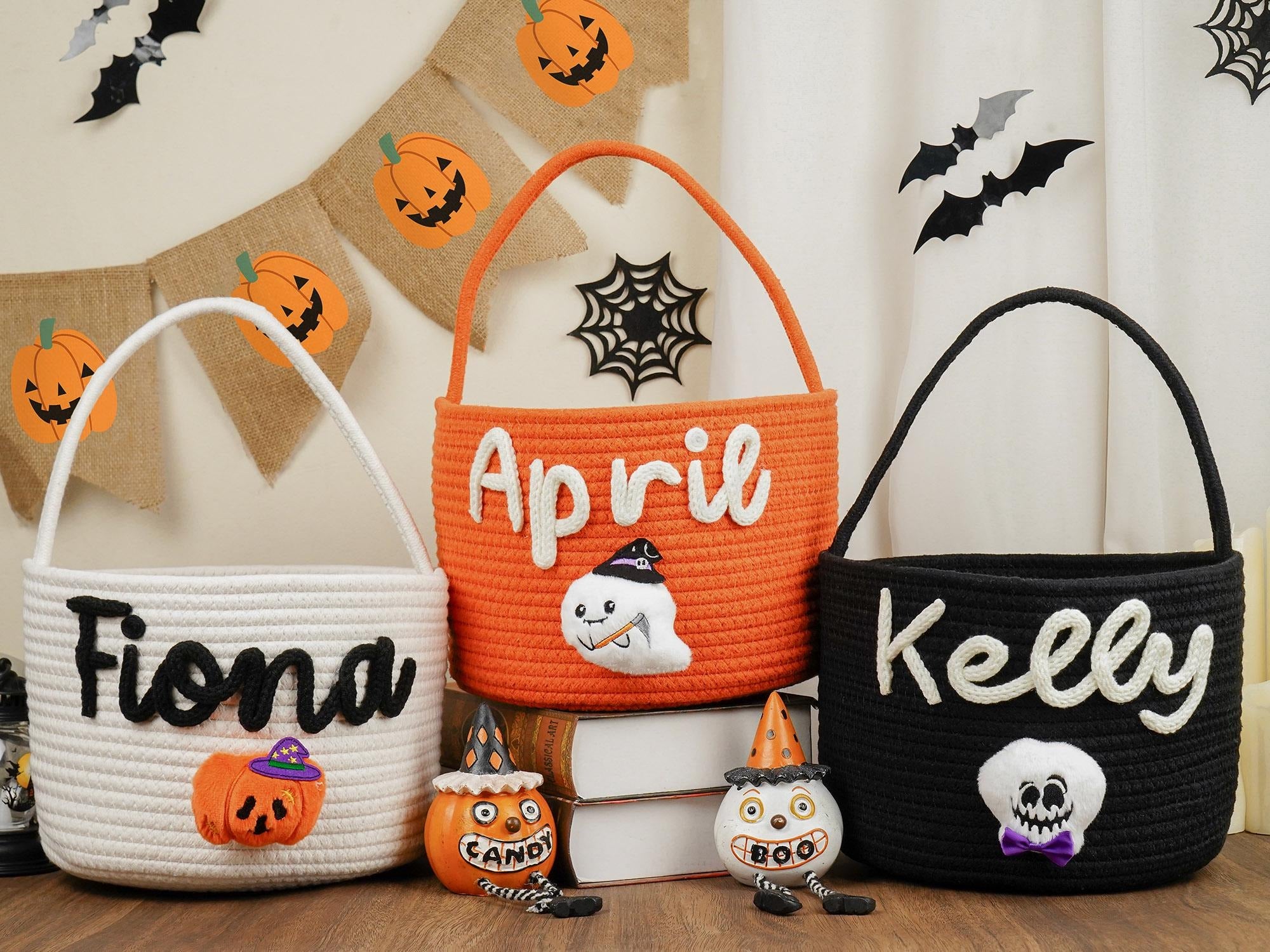 Trick or Treat Bag, Halloween Trick or Treat Basket, Trick or Treat Bucket, Halloween Candy Basket, Halloween Candy Bag, Halloween Tote