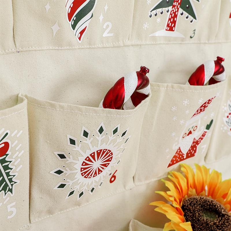 Personalized Fabric Advent Calendar, Christmas Countdown Wall Hanging, Reusable Holiday Decor, Gift Bag Pockets, Kids Advent Gift Idea