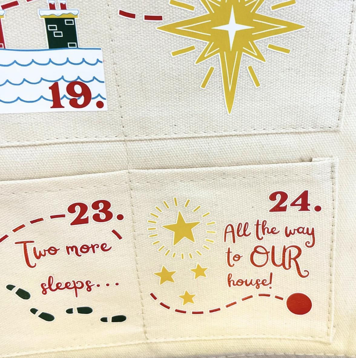 Personalized Santa Tracker Advent Calendar, Fabric Christmas Countdown Wall Hanging, Kids Holiday Decor, Reusable Gift Idea