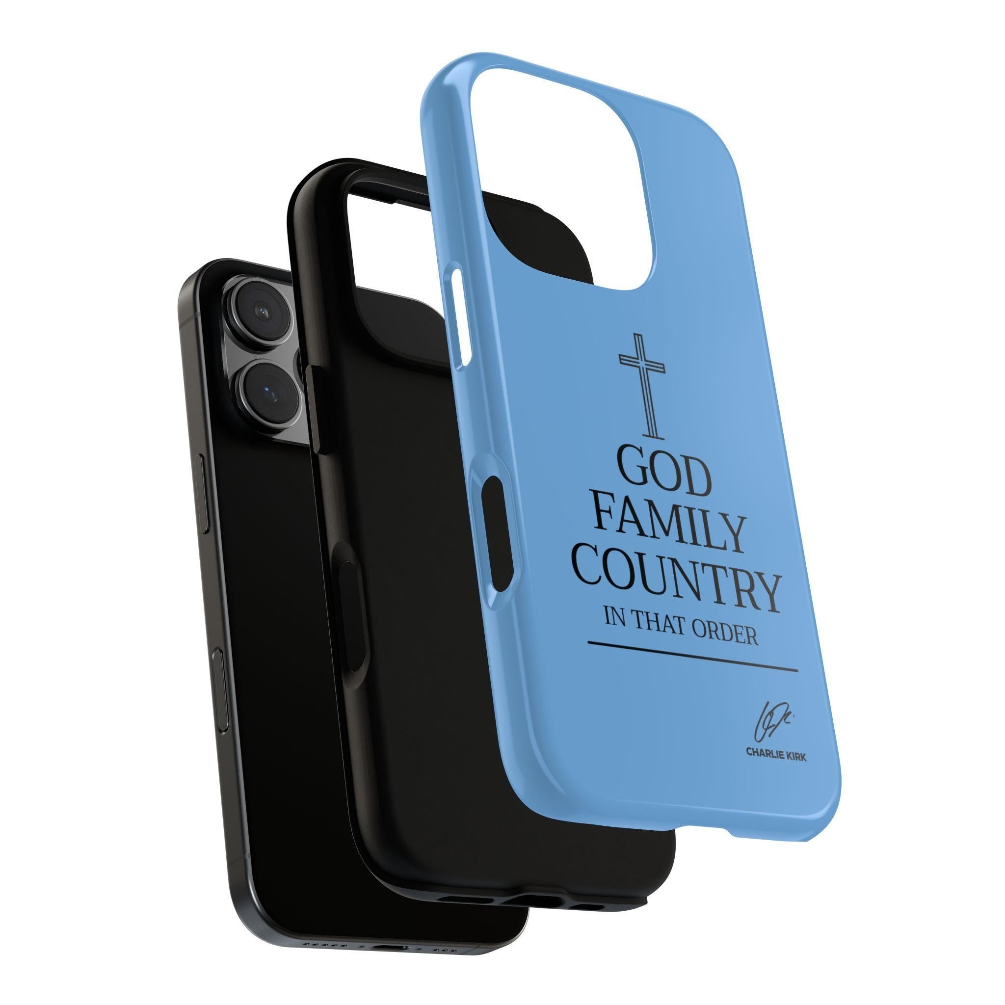 Charlie Kirk God Country Phone Case, Apple iPhone, Samsung Galaxy, Google Pixel, Faith and Family, Gifts for Christians