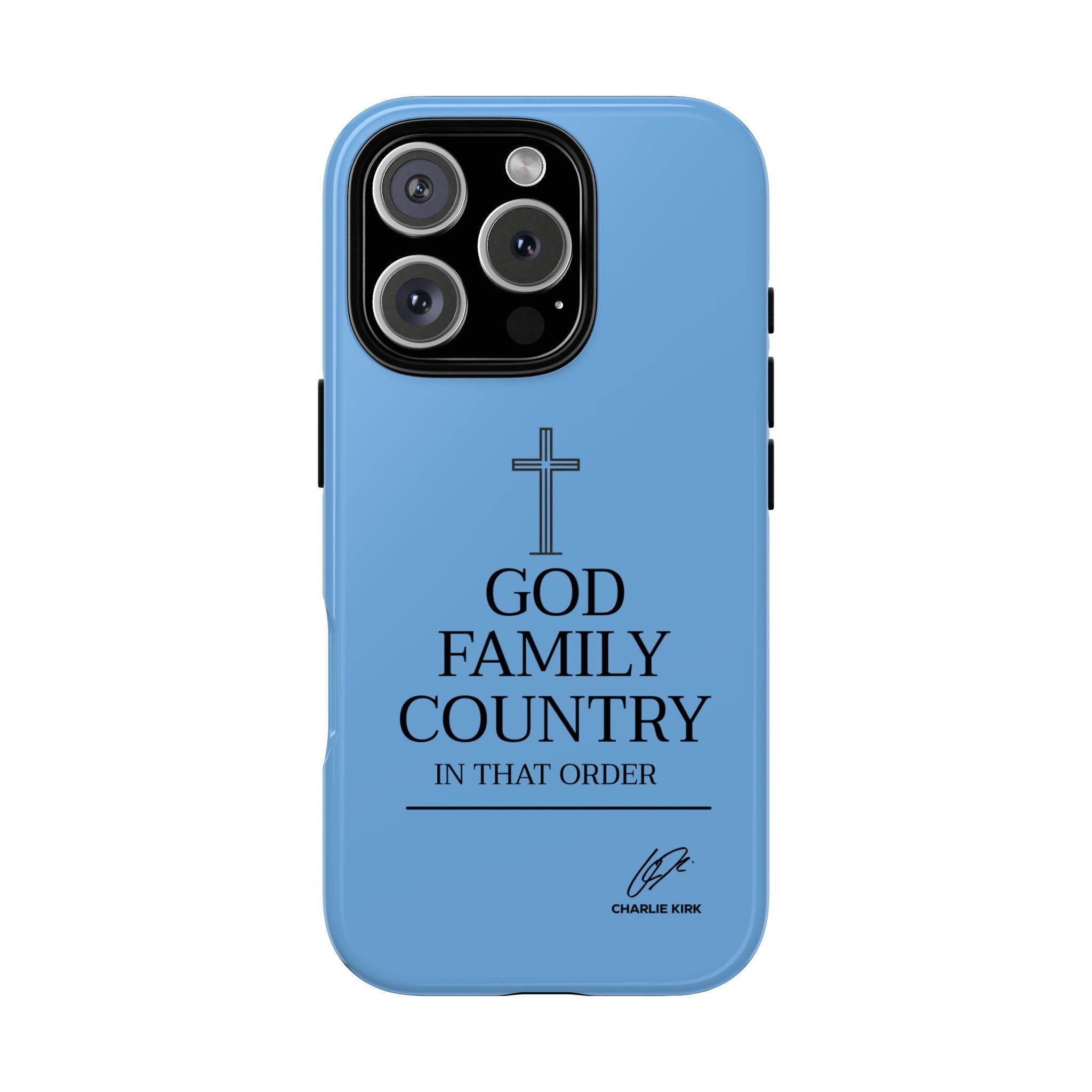 Charlie Kirk God Country Phone Case, Apple iPhone, Samsung Galaxy, Google Pixel, Faith and Family, Gifts for Christians