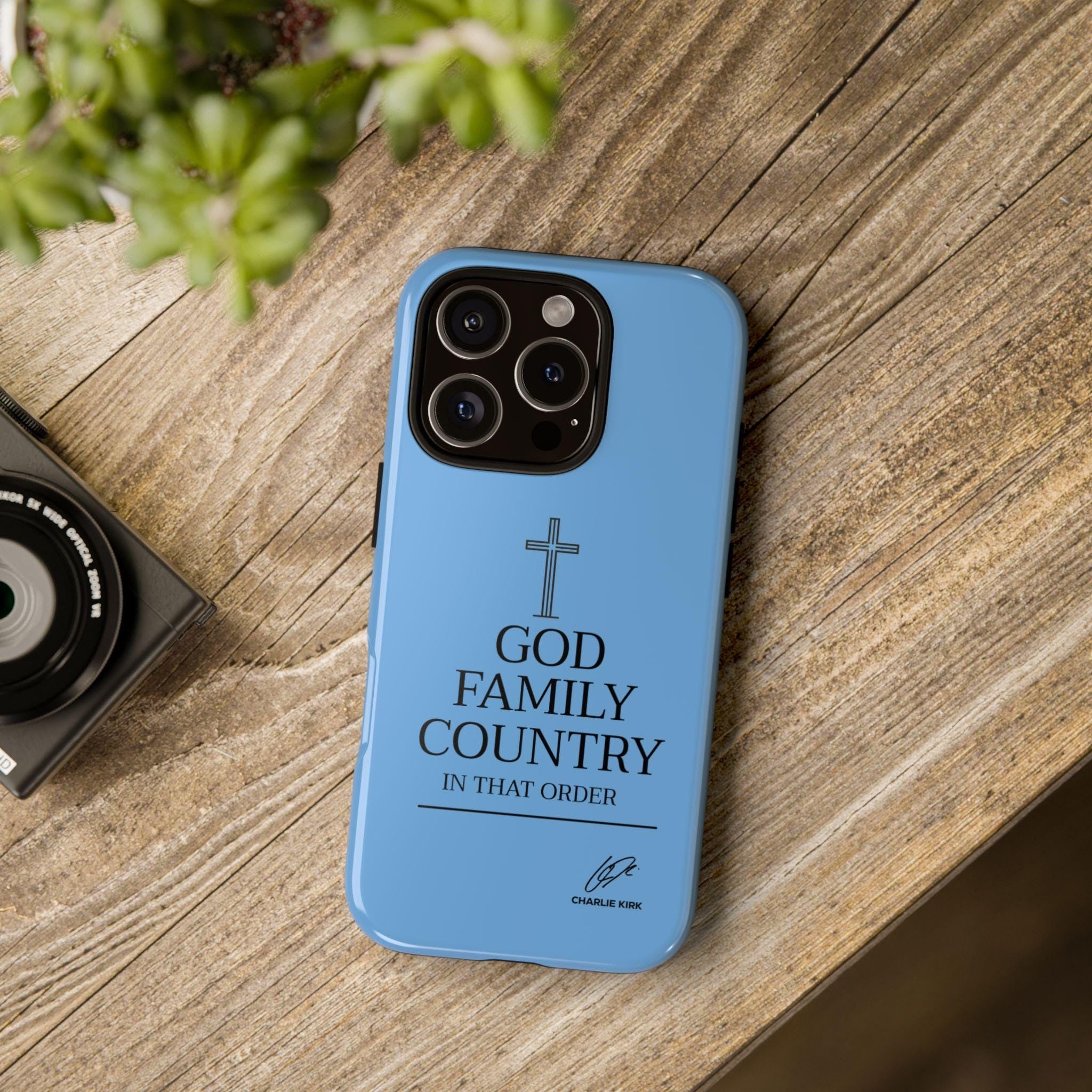 Charlie Kirk God Country Phone Case, Apple iPhone, Samsung Galaxy, Google Pixel, Faith and Family, Gifts for Christians