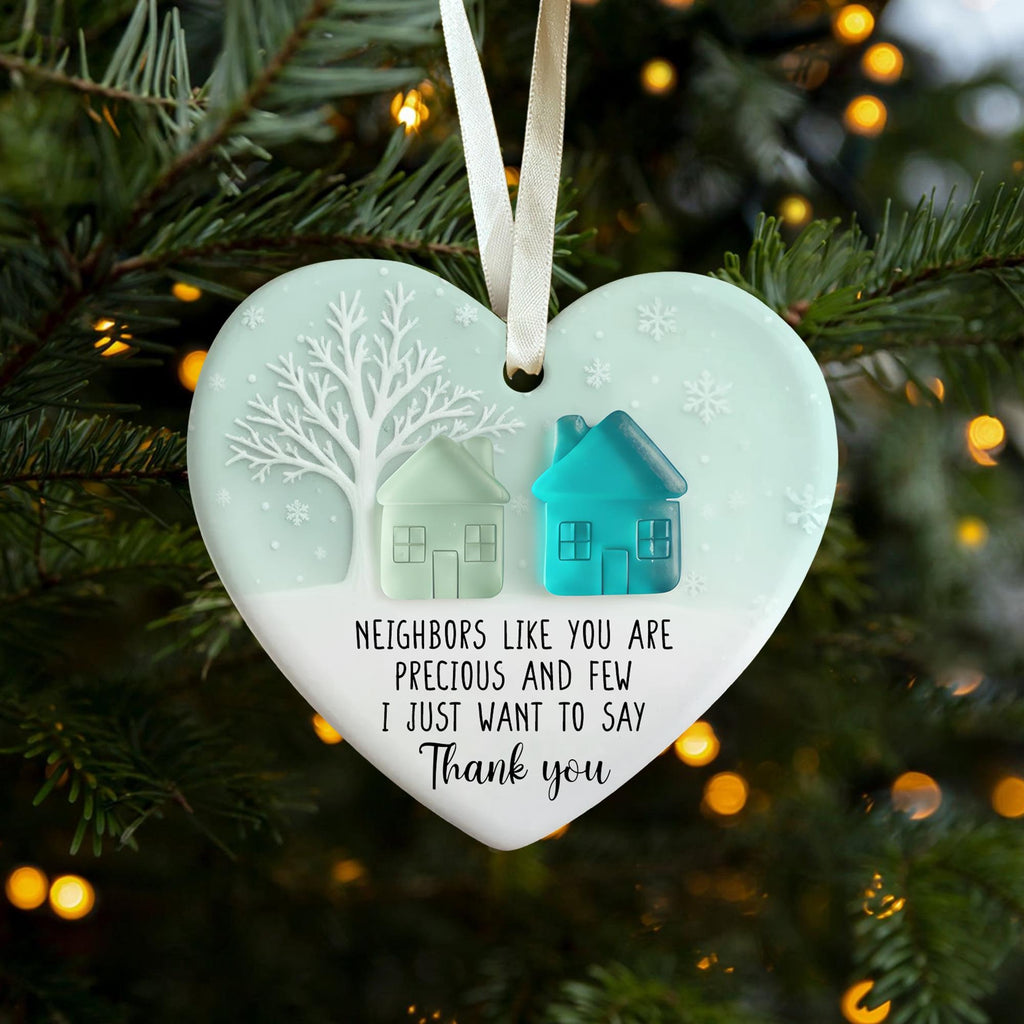 Personalized Neighbor Ornament, Custom Name Christmas Gift, Elegant Holiday Tree Decoration, Neighbor Gift