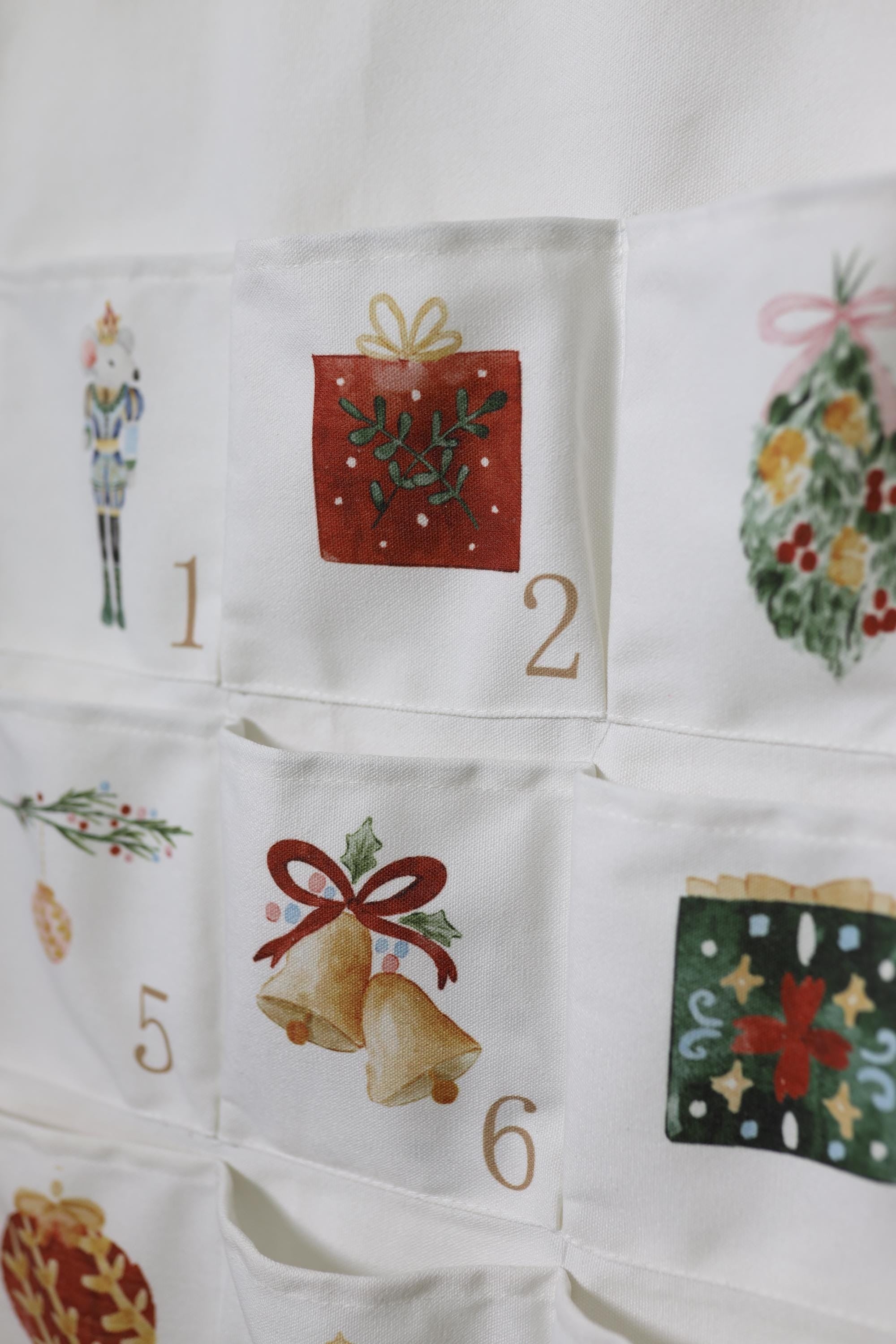Personalized Fabric Advent Calendar, 24 Pocket Christmas Countdown, Reusable Holiday Wall Decor, Vintage Christmas Gift