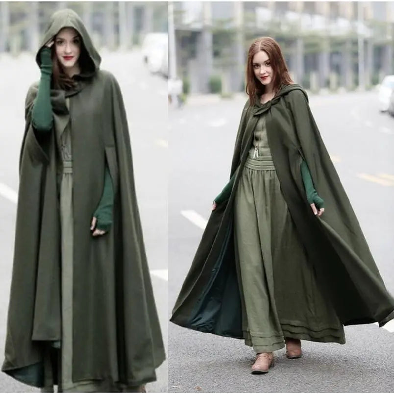 Assassins Cosplay, Vintage Medieval Gothic Creed Hooded Cloak, Thin Coat Women HA