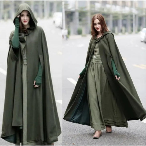 Assassins Cosplay, Vintage Medieval Gothic Creed Hooded Cloak, Thin Coat Women HA