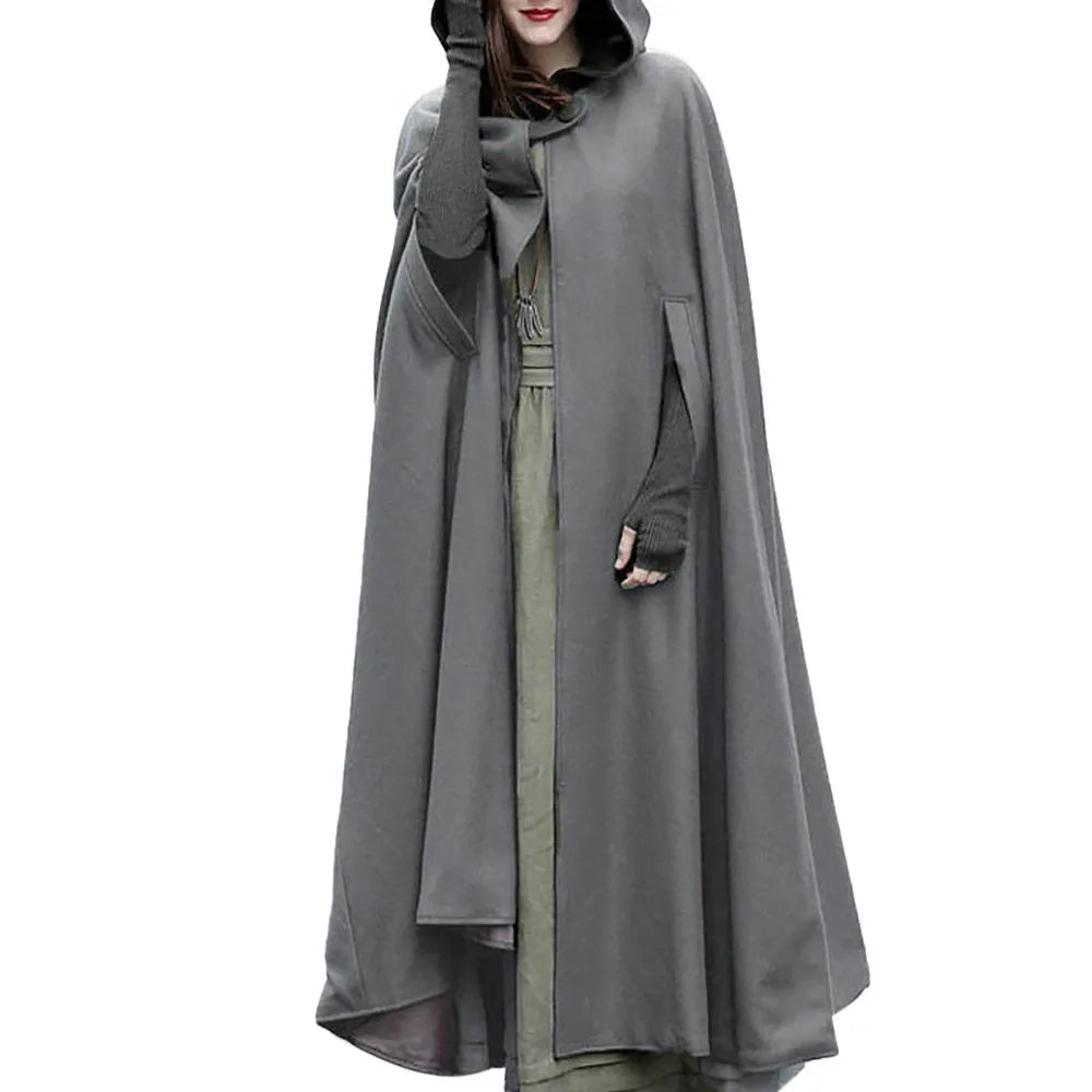 Assassins Cosplay, Vintage Medieval Gothic Creed Hooded Cloak, Thin Coat Women HA