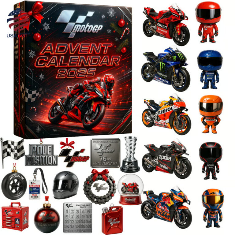 MotoGP Advent Calendar 2025, Motorbike Racing Mini Figures Set, 24 Days Moto Collectibles, Biker Gift Box, Racing Fan Christmas Calendar
