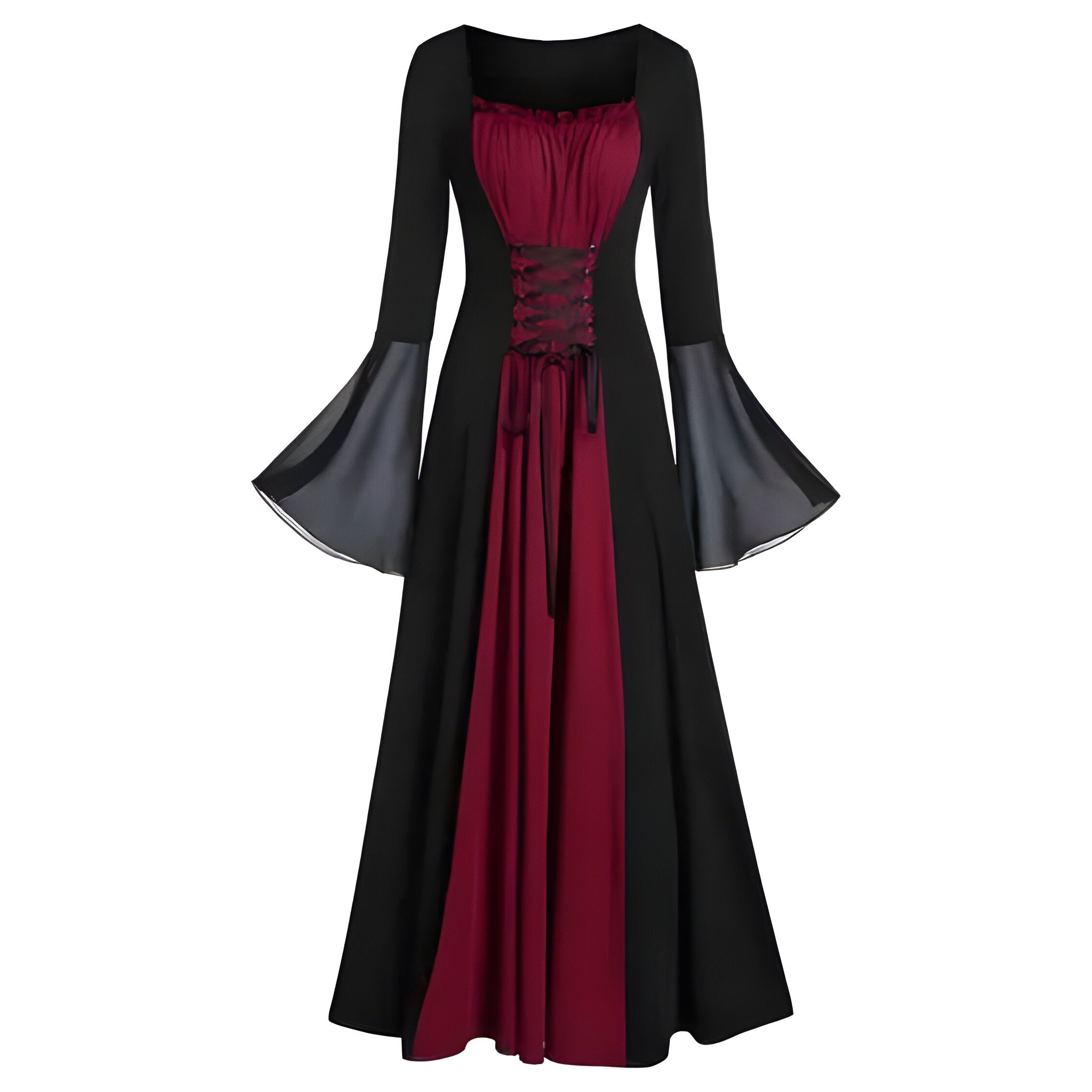 Halloween Costumes, Gothic Witch Halloween Dress, Medieval Renaissance Costume, Vampire Sorceress Gown